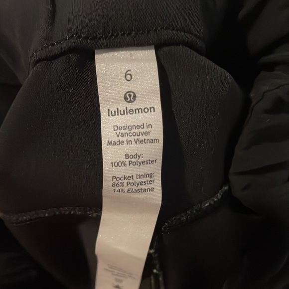 Lululemon, black shorts, size 6 - Picture 3 of 3